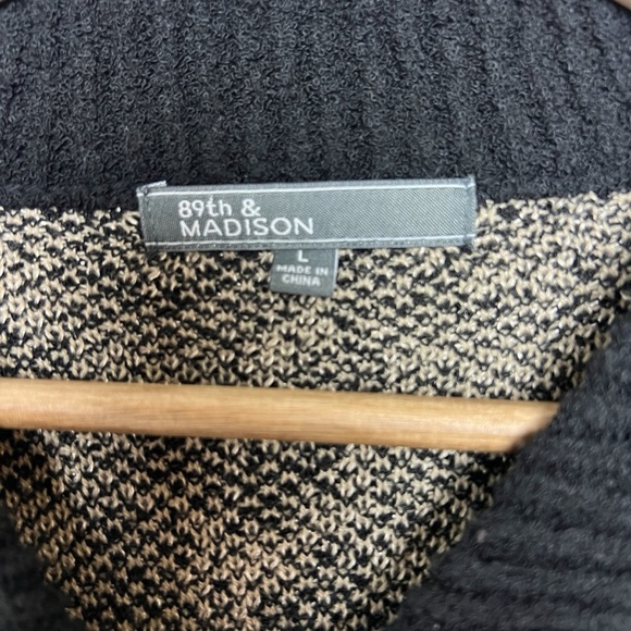 89th & Madison Black and Cream Leopard Print Sweater Women’s Size Large - Picture 4 of 9